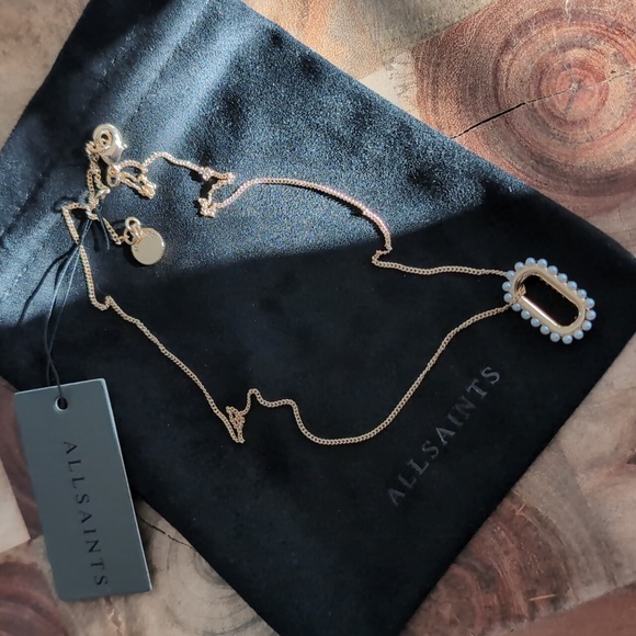All Saints Faux Pearl Necklace With All Saints Dust Bag Nwt ❤️ - Picture 4 of 7